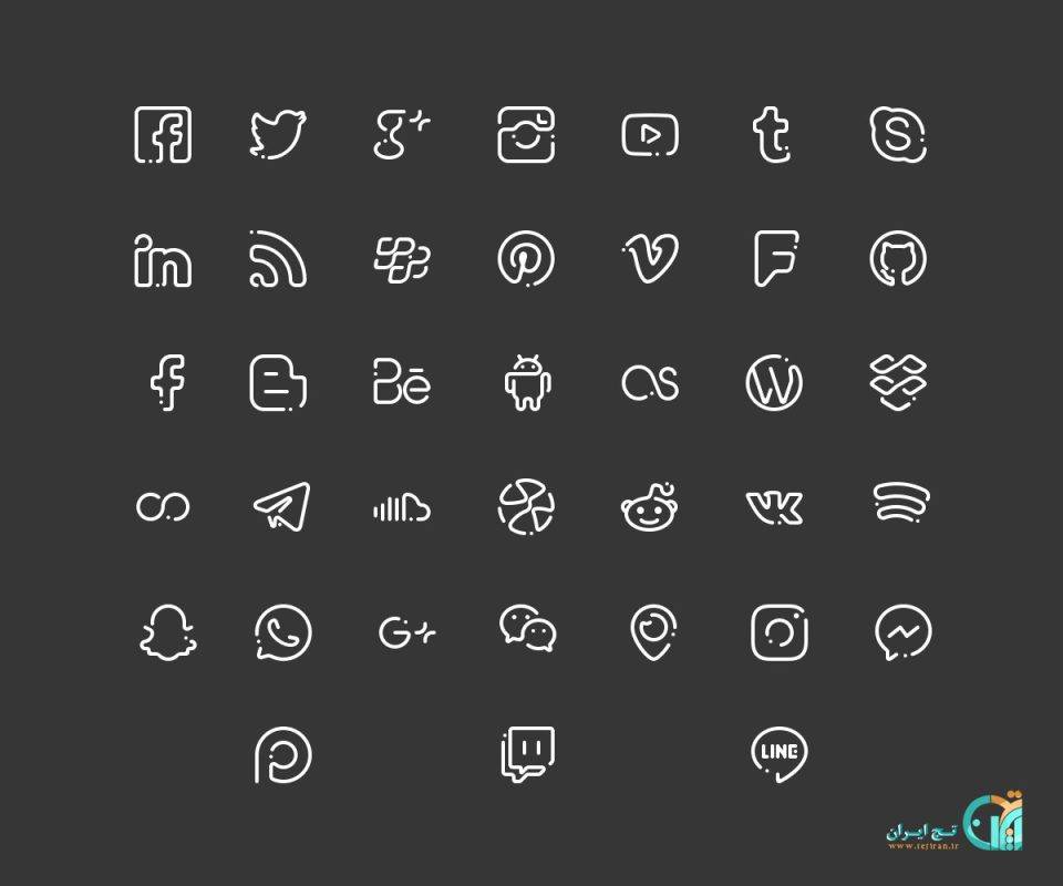آیکون شبکه های اجتماعی