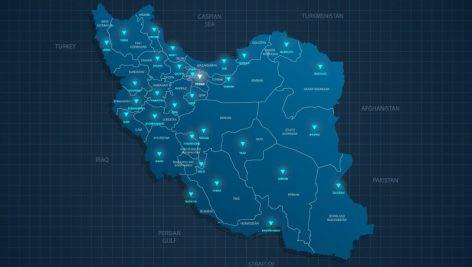 وکتور نقشه ایران با تفکیک شهرها در طرح جذاب
