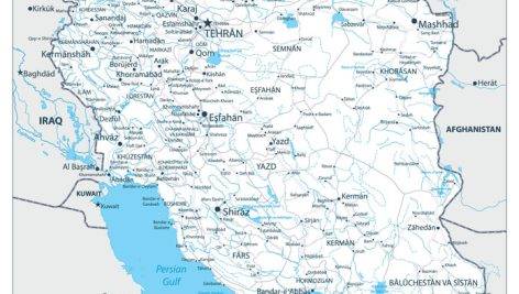 وکتور نقشه کامل ایران با جزئیات کامل و المان های نقشه