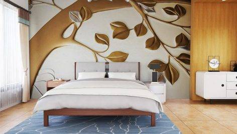 پوستر دیواری برگ طلایی با کیفیت